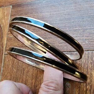 Etsy Black/Gold Bangle Bracelet Set